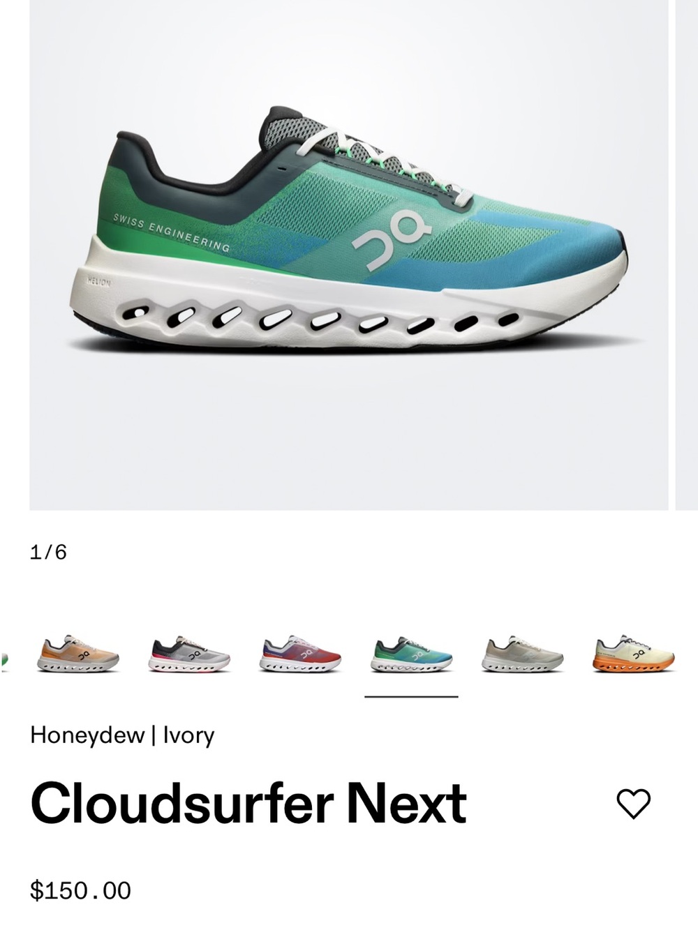 On Running Men’s Cloudsurfer Next Honeydew Ivory Athletic Shoes